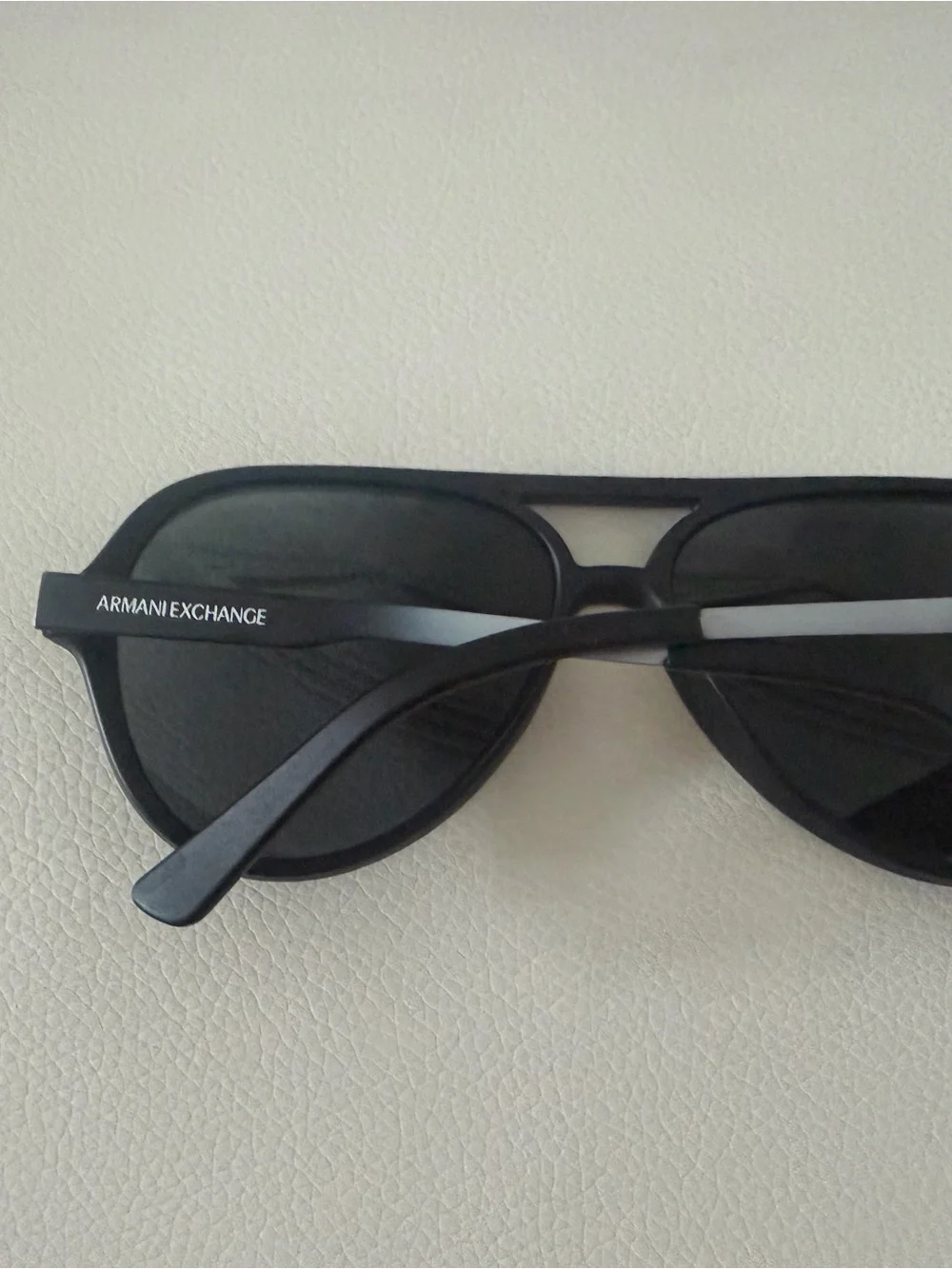 Armani Exchange Black Aviator Sunglasses with Dark Lenses